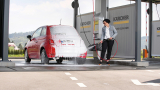 Space-saving solutions for vehicle washes