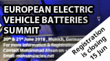 European Electric Vehicle Batteries Summit 2018